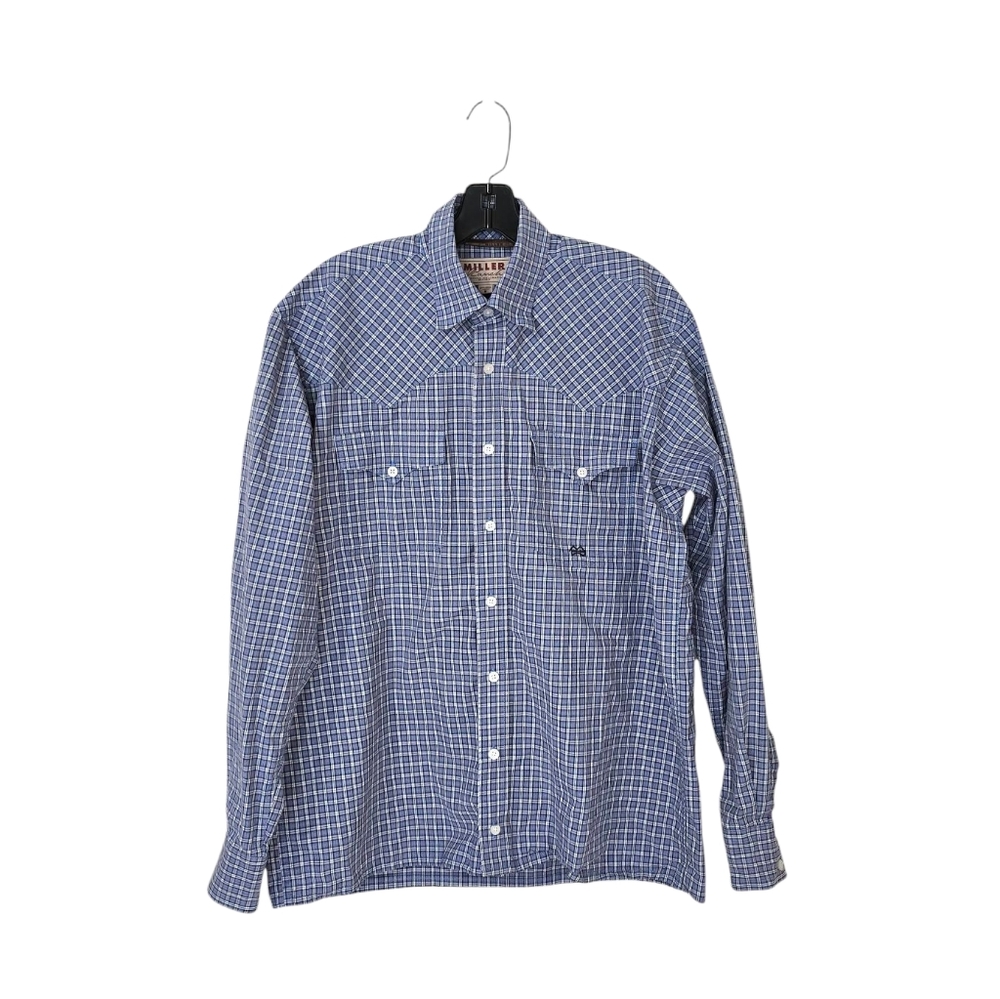 Miller Ranch‎ Denver Colorado Blue Plaid Western Shirt Medium Ranchwear